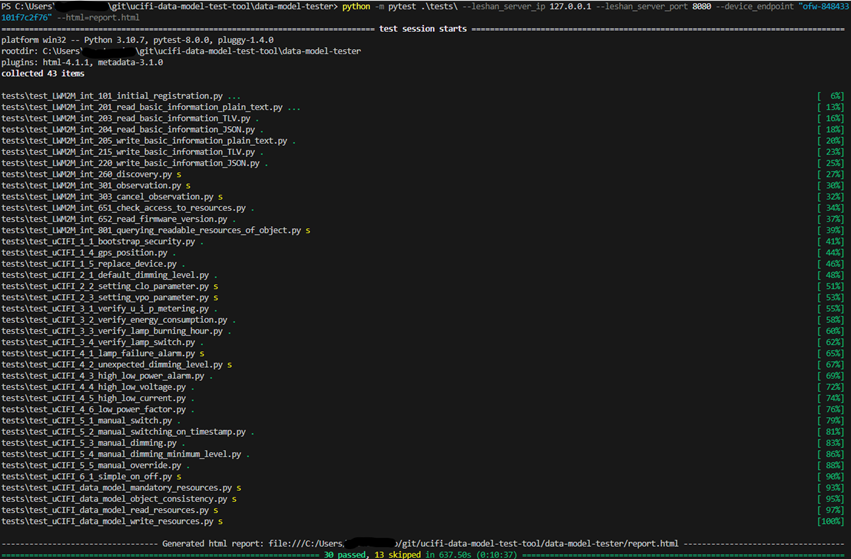 Step 3: Test case execution from command line